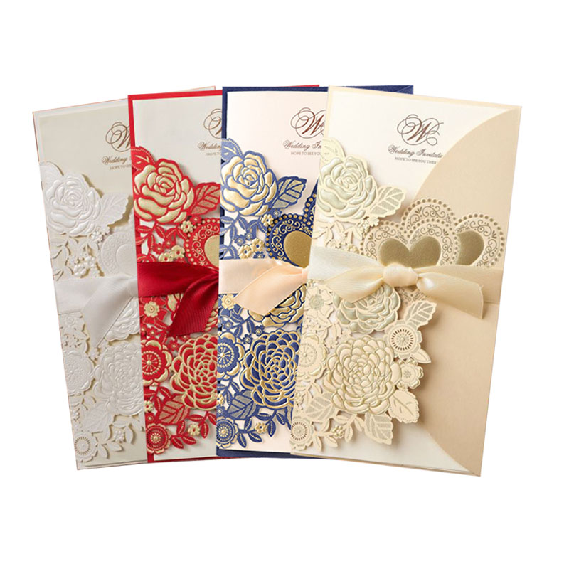Wedding Supply Business - 5/10 adet lazer kesim düğün davetiyeleri
