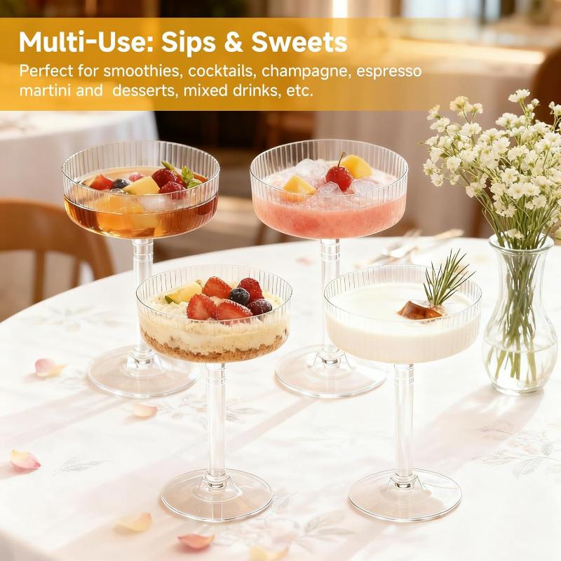 Champagne Tower Set - 10 Adet Kırılmaz Plastik Martini Bardağı