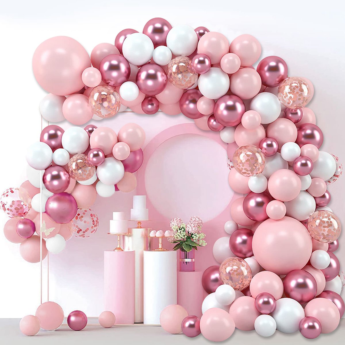 Pembe Macaron Balonlar Garland - Wedding Day Supply Kit incelemesi ve fiyatı