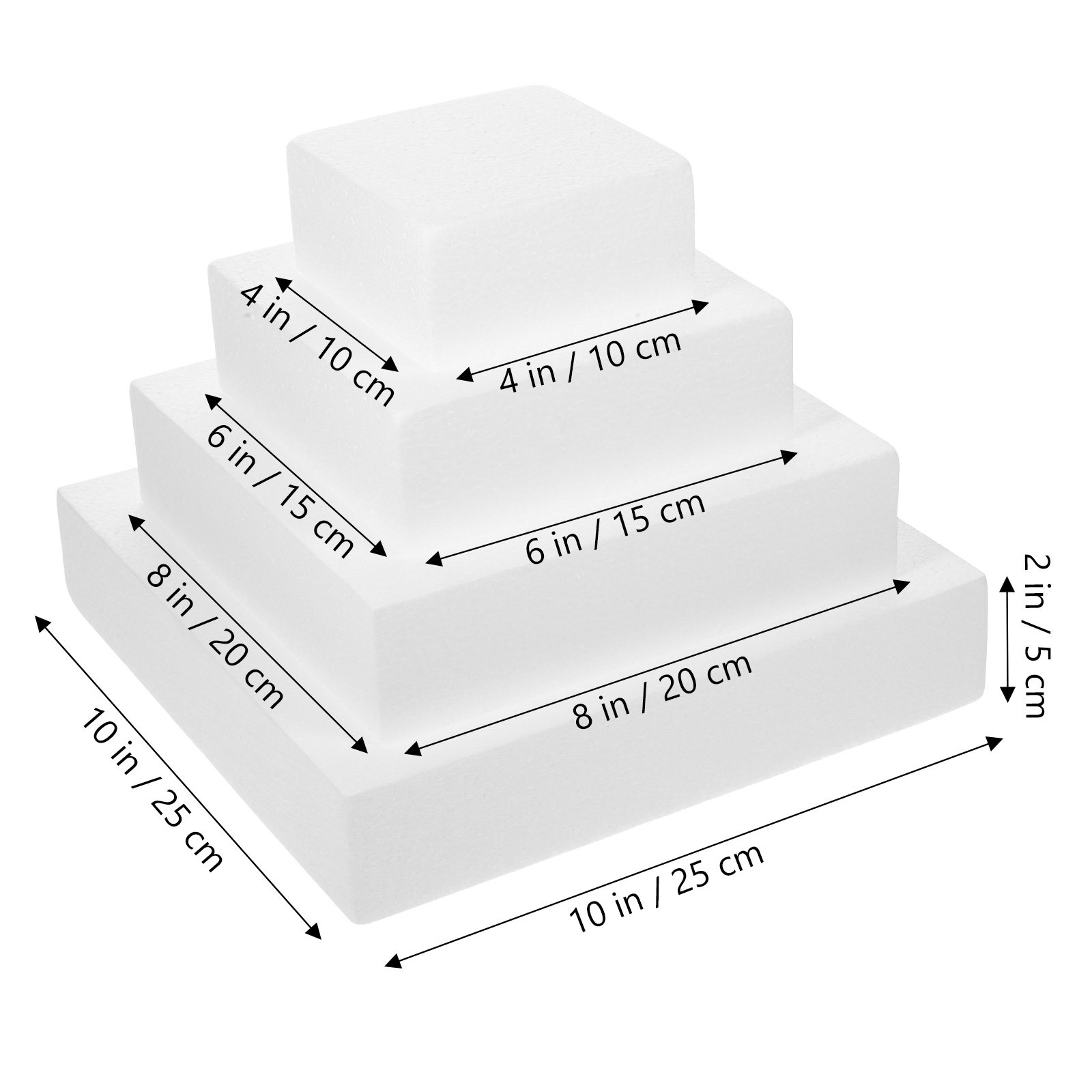 4 Adet Köpük Kek Maketi Kübik  - Wedding Cake Supply incelemesi ve fiyatı